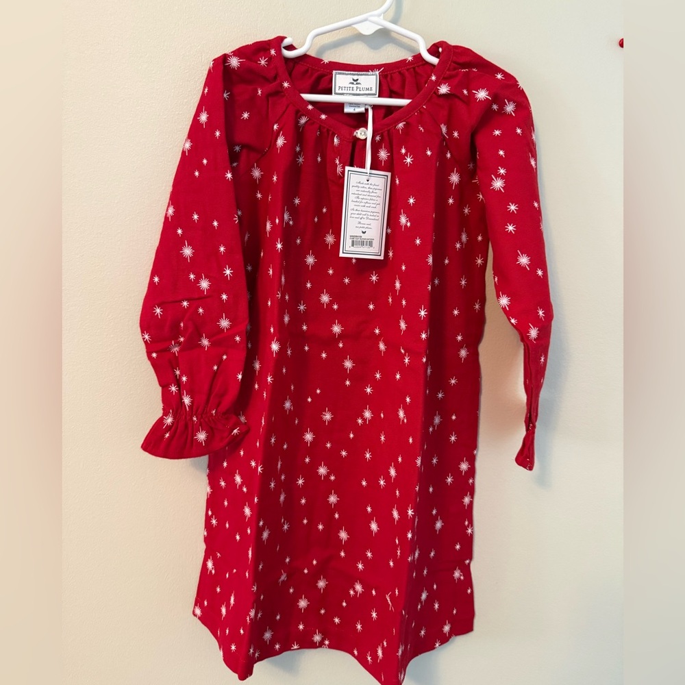 Petite Plume Red Showflake Patterned Nightgown